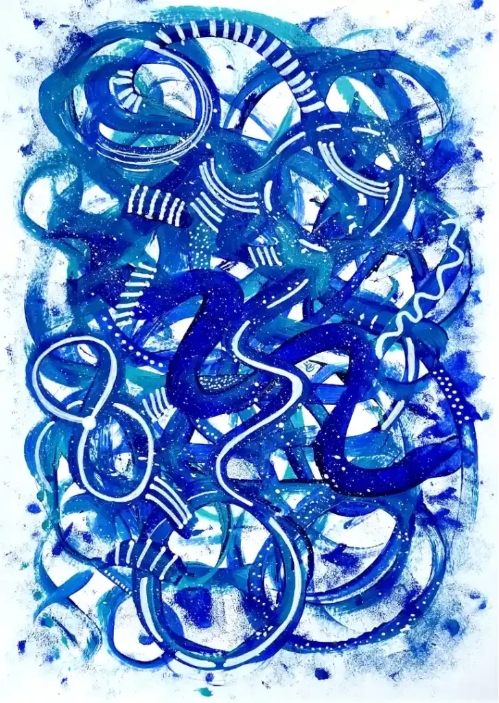 Aquarell Blaue Kreise