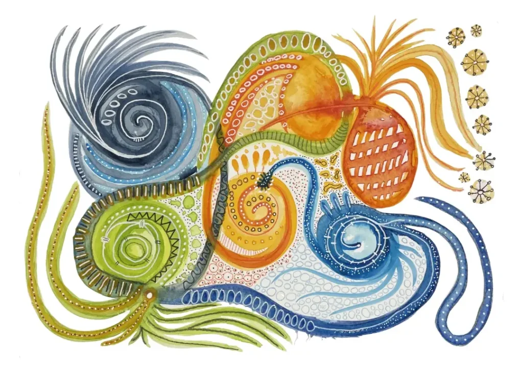 Aquarell Farbentanz