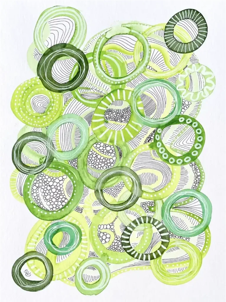 Aquarell Grüne Kreise