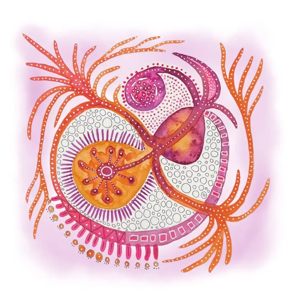 Aquarell Pink orange