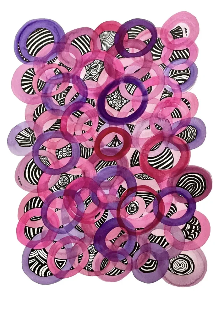 Aquarell Pinke Kreise