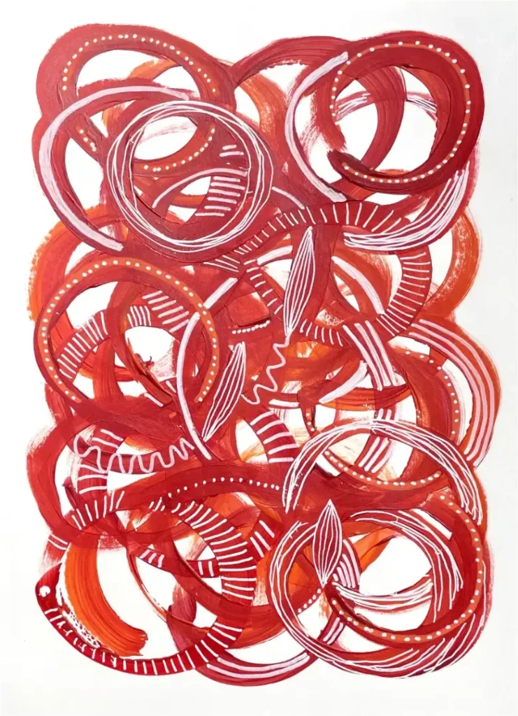 Aquarell Rote Kreise