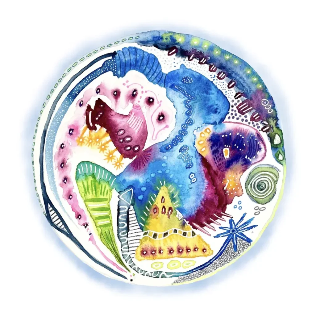 Aquarell Seelenkugel Lebensfreunde