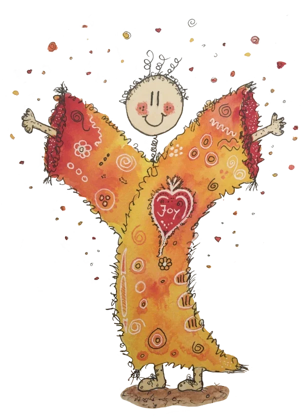 Eine orangefarbene Aquarell-Variante von Engel JOY